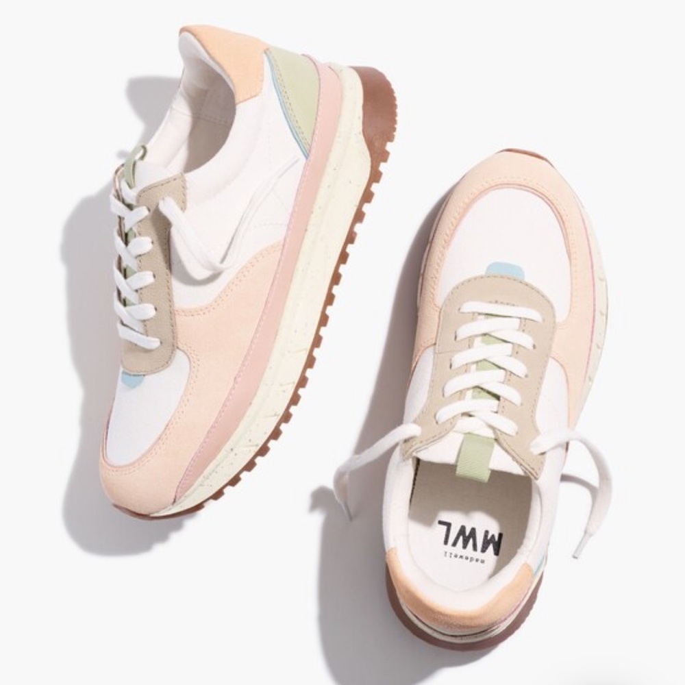 MADEWELL Kickoff Trainer Sneakers in Peach Cream Multi